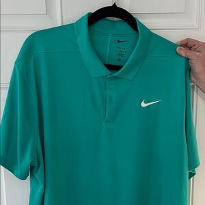 Nike Men’s Polo Shirt - Teal Green with White Swoosh